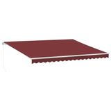 vidaXL Parasol manuel avec éclairage LED, bordeaux, 450x300 cm