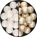 Decoris Kerstversiering 32x stuks kunststof kerstballen mix van parelmoer wit en champagne 4 cm
