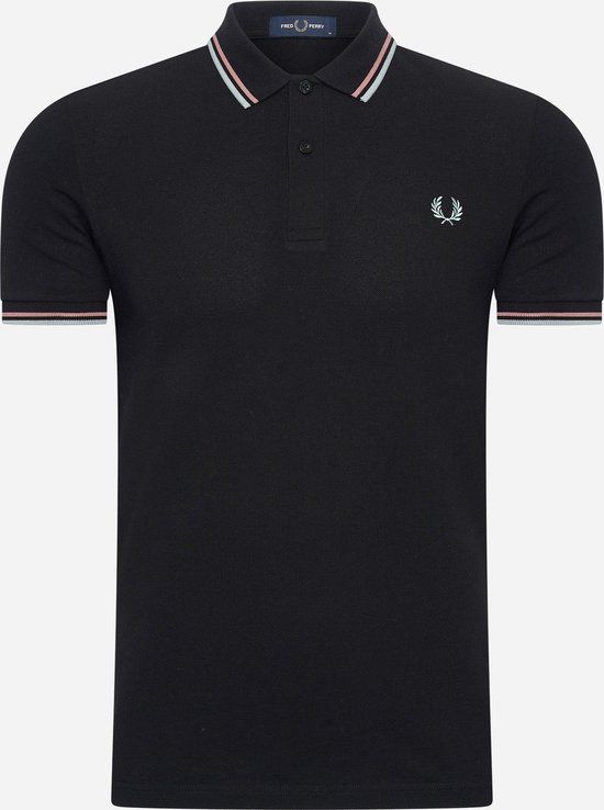 Fred Perry Twin Tipped Polo Shirt - Black Crlhet Slvbl - Men's L - 2024 Spring/Summer
