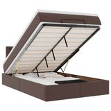 VidaXL Bed met Matras en LED's 120x190cm Kunstleer Grijs