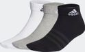 adidas Sportswear Thin and Light Enkelsokken 3 Paar - Unisex - Grijs - Schoenmaat 28-30