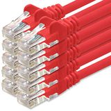 1aTTack.de Cat.6 netwerkkabel - rood - 10x - 0,5m - (Set) - CAT6 Ethernetkabel LAN-kabel 1000 Mbit patchkabel