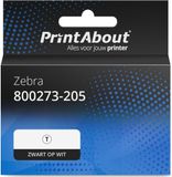 PrintAbout Huismerk Etiket 800273-205 Zwart op wit (76 mm x 51 mm) 12 rollen geschikt voor Zebra