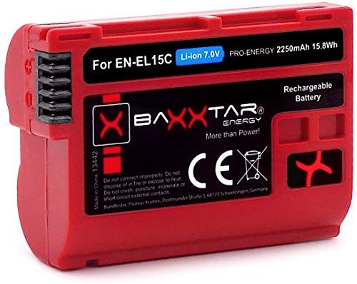 Baxxtar Pro Batterij EN-EL15c (2250mAh) compatibel met Nikon Z5 Z6 II Z7 II etc.