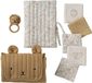 Vertbaudet 8-delige kraamcadeauset: 1 rammelaar, 1 aankleedkussen, 5 doekjes, 1 etui