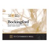 Bockingford St Cuthberts Mill Bockingford Block, 12 vellen, aquarelpapier, theedoekkorrel, A4, 300 g/m², wit