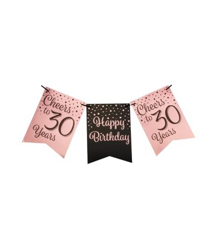 Paper Dreams Party Flag Banner Rose/Black - 30