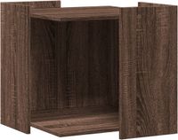 vidaXL Meuble de litière pour chat - Bois d'ingénierie - Chêne brun - 53x53x51 cm