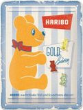Haribo Metaal Bord 15 x 20cm - Vintage Goud Beer