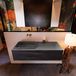 Mondiaz ERIN 120cm badmeubelset Dark brown met 1 lade en Wastafel RIDGE links Dark grey
