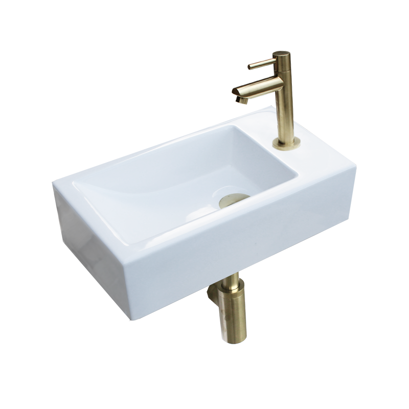 Badkamerplanet Keramische Fonteinset Aquino Goud 45x25x12 cm