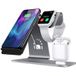 Apple Support 3 en 1 en Aluminium pour iWatch, Station de Charge Airpods, Chargeur sans Fil Rapide Qi pour iPhone X/6s Plus/Samsung S8 Gris