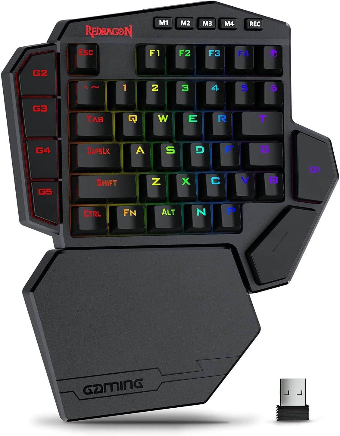 Redragon K585 Pro Wireless One-Handed Mechanical Keyboard - 42 Keys, 3-Mode RGB, 7 Built-in