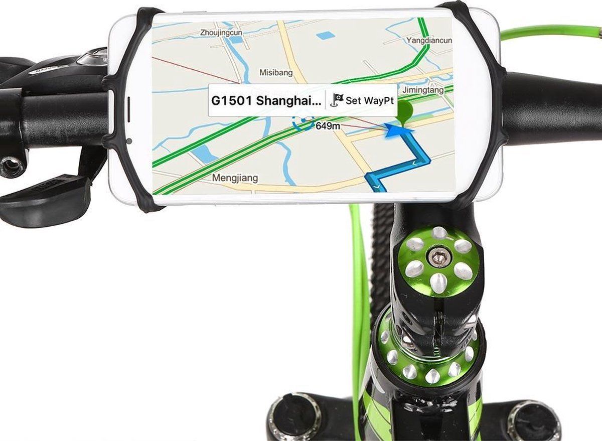 Opline Fiets Telefoon Mount - Universele Fiets Motorfiets Stuur - Zwart