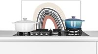 KitchenYeah Keuken Spatscherm 70x30 cm - Regenboog Pastel Design - Aluminium