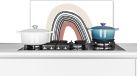 KitchenYeah Keuken Spatscherm 70x30 cm - Regenboog Pastel Design - Aluminium