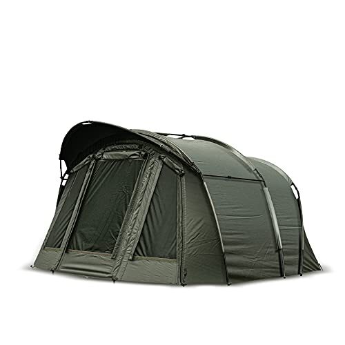 Solar Tackle UnderCover 2-Man Bivvy buitenschuilplaats, waterbestendig, Mozzie Mosquito Mesh, luchtstroom, opgerolde rugpanelen, inclusief binnenzakken, zwaar grondzeil en ritsen (groen)