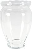 H&S Collection - Bloemen vaas - glas - transparant - D21 x H35 cm