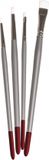 Rayher hobby materialen Rayher hobby Textielverf penselen/kwasten - set 4x stuks - diverse diktes - platte en ronde koppen