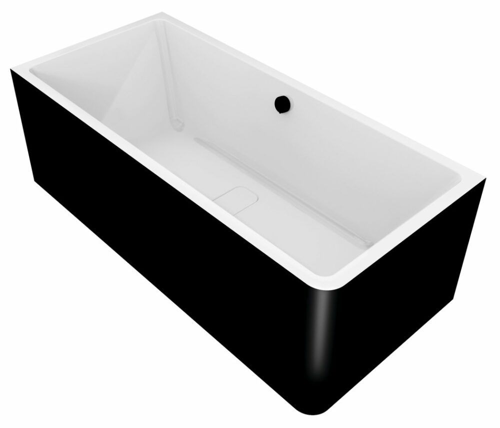 Polysan Monolith Hoekbad Links 195x85 Zwart - Wit