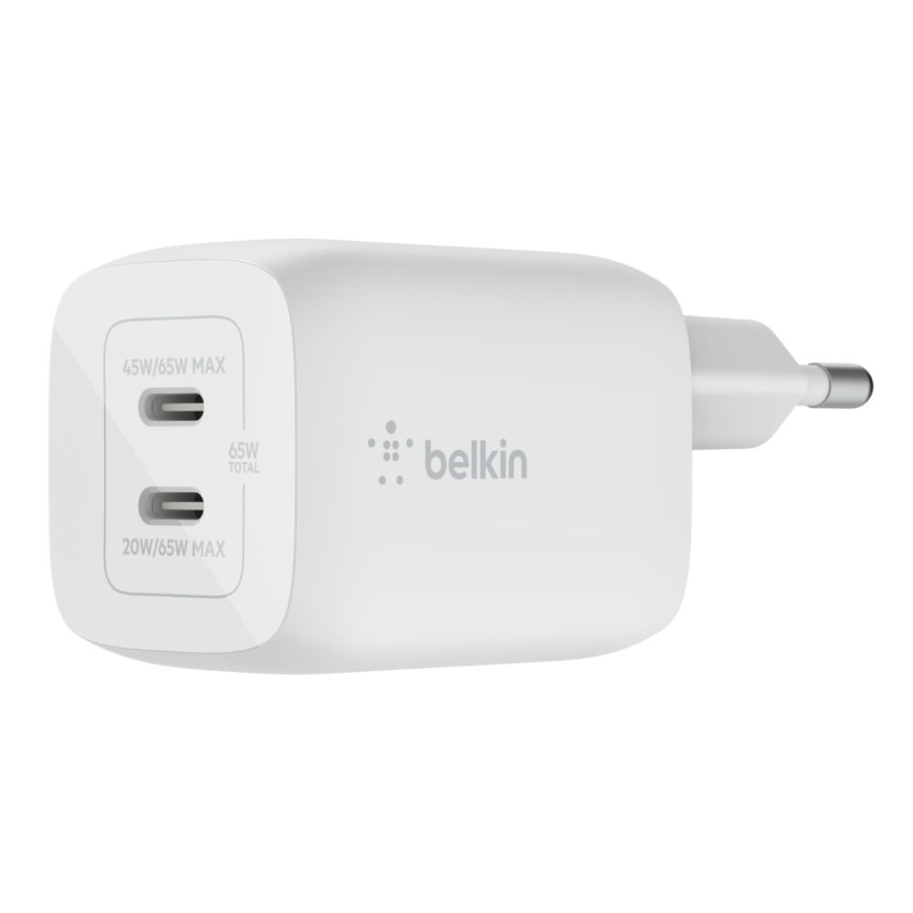 Belkin Boost-Up Charge Pro Adapter - 2-poorts USB-C 65W - Wit