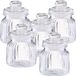 Merkloos Zeller Voorraadpot - 5x - glas - 600 ml - relief - 11 x 14,5 cm - rond - bewaarpot