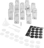 Metaltex Kruidenpotjes set van 12, incl. labels & 16 strooiinzetstukken