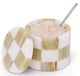 Pot à sel en marbre avec couvercle et cuillère, 7,6 cm de haut