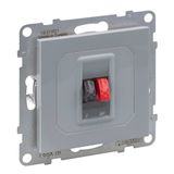 Legrand SEANO luidsprekeraansluiting 1-voudig met veerklemmen (rood/zwart) aluminium gelakt 765276