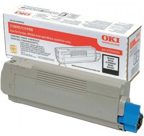 OKI 43324424 Toner Cartridge - Black - 6000 Pages