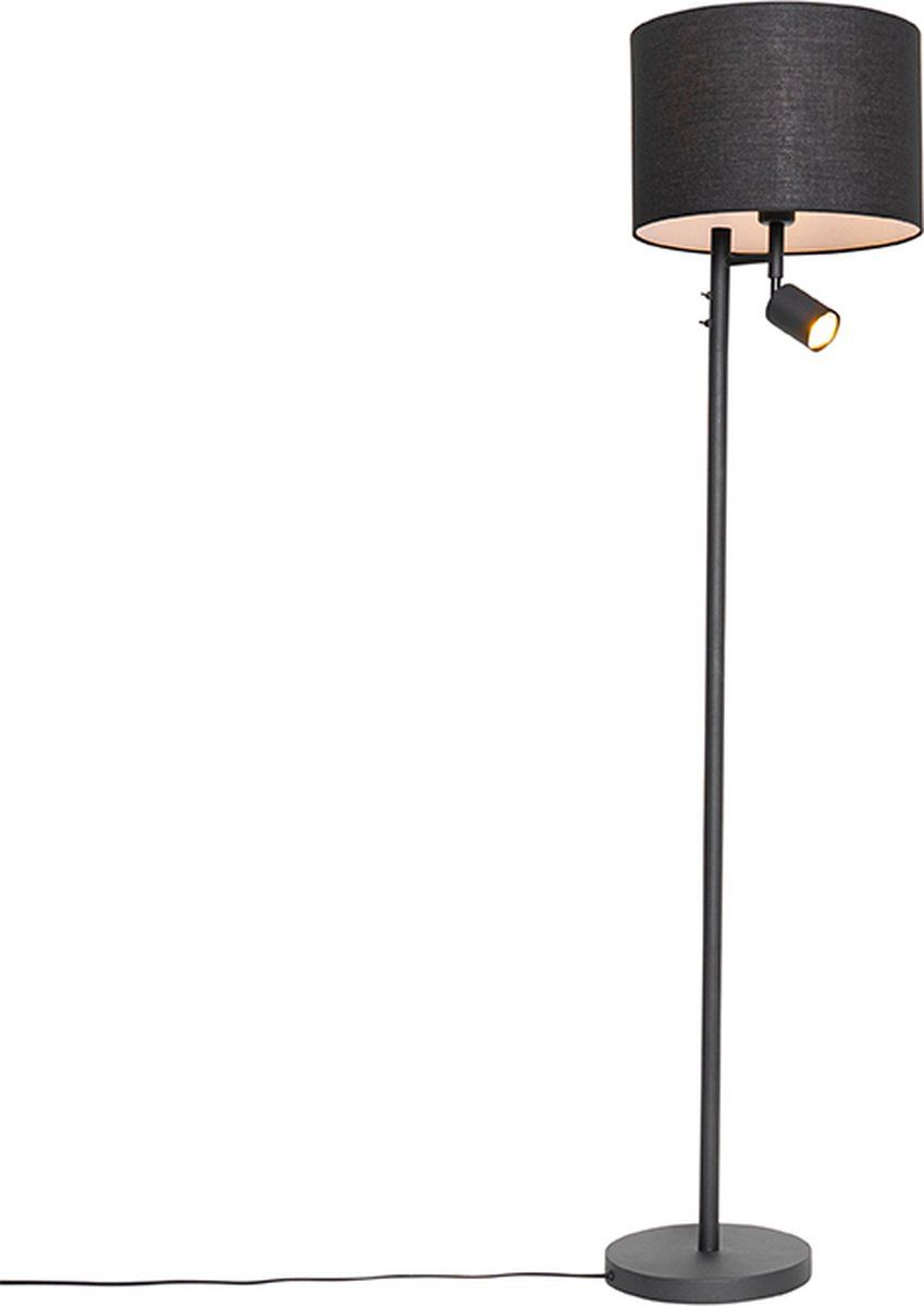 QAZQA Jelena - Moderne Vloerlamp - Zwart - H 150 cm