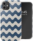 Selencia Hoesje - Geschikt voor Apple iPhone 11 - Backcover - Wave Vibes Classic Blue