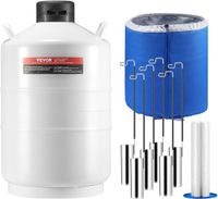 Vevor Tank voor Vloeibare Stikstof Stikstofcontainer 20l Ln2 Container 6 Jerrycans