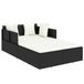 vidaXL Ligbed met kussens 182x118x63 cm polyrotan zwart