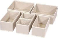 Merkloos Kledinglade-organizer - 6-delige ladeverdelerset - Opvouwbare kledingorganizer - Geschikt voor de slaapkamer, stoffen lingerie-organizer - Geschikt voor shirts, sokken en ondergoed - Kledingorganizer (licht kaki)