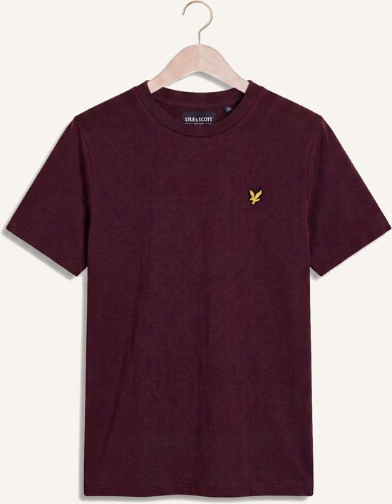 Lyle & Scott Plain T-shirt Polo's & T-shirts Jongens - Polo shirt - Bordeaux - Maat 164/170