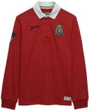 Superdry Rugbytop met dubbel embleem Heren M Katoen Lange mouw Rood