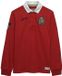 Superdry Rugbytop met dubbel embleem Heren M Katoen Lange mouw Rood