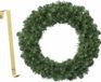 Decoris Kerstkrans - groen - 35 cm - kunststof - incl. messing deurhanger