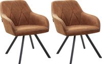Beliani Monee Eetkamerstoel - Bruin - Set van 2 - Retro & Vintage