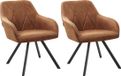 Beliani Monee Chaise de salle à manger - Marron - Set de 2 - Rétro & Vintage