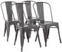 Amazon Basics Eetkamerstoelen, set van 4, 51 x 43 x 85 cm (L x B x H), donkergrijs