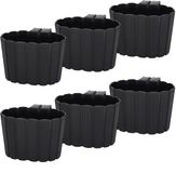 Merkloos KOTARBAU® Bloembak voor Balkon met Houder - Balkon Plantenbak 20x14x13 cm 6 Stuks - Antraciet