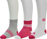 Adidas Little Kids Ankle 3 Pair Pack - Sportsokken - Kinderen - Maat 15 - 18 - Roze;Wit;Grijs