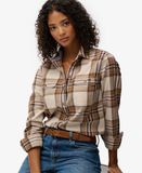 Superdry & Co Lumberjack Geruite Flanellen Overhemd Beige Maat: 44