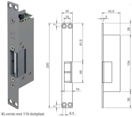 Assa abloy Elektrische Deuropnener Veiligheid Type 331 Din L