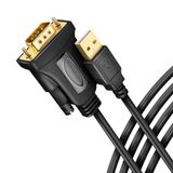Axagon ADS-1PQN USB-A 2.0 naar RS-232 DB9-M adapterkabel 1.5m Zwart
