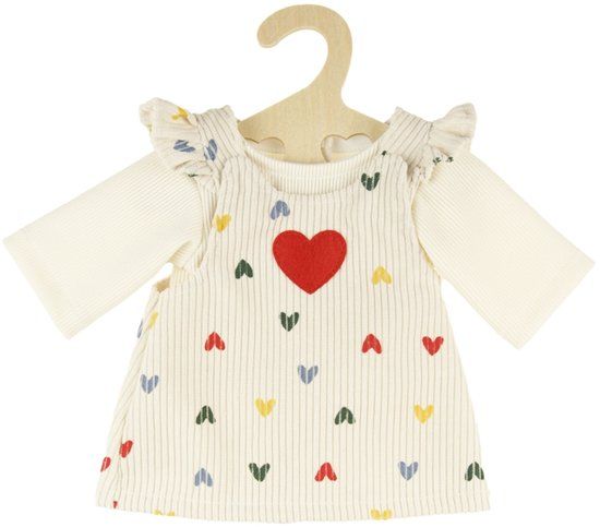 Heless Poppenjurk Confetti Hart met T-shirt - Poppenkleding 28-35cm
