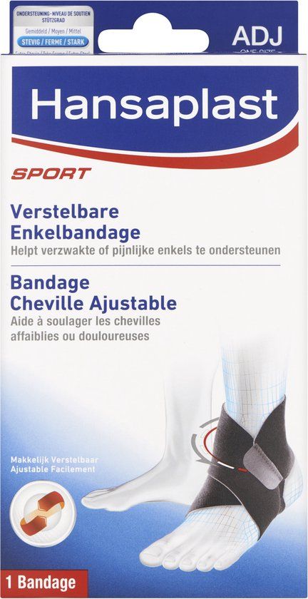 Hansaplast Sport Enkel Bandage - Enkelsteun - Verstelbaar - Zwart