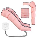Appareil de massage par compression d'air - Système à 4 chambres - Massage corporel complet - Convient pour les jambes et les pieds - Relaxation musculaire - Non électrique - Rose